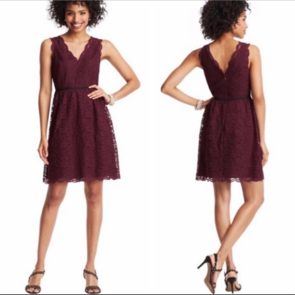 LOFT Maroon lace dress | size 6